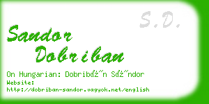 sandor dobriban business card